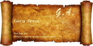 Gera Anna névjegykártya